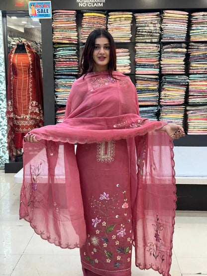 Luxury Handcrafted Burberry Silk Party Wear Suit